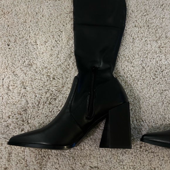 Steve Madden Tanzee Black Tall Knee High Block Heel Boots Size 8 - Picture 8 of 12
